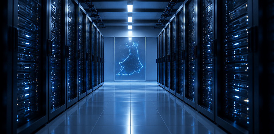 Server infrastructure representing secure data storage